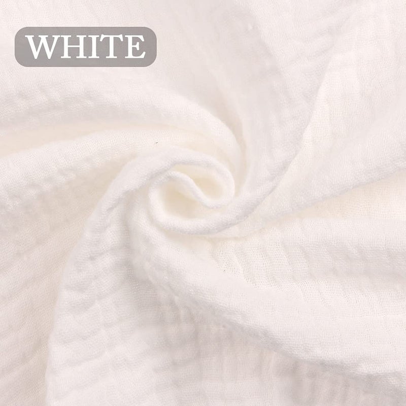 Zsedrut Wrinkle Gauze Cotton Material Quilting Sewing Craft Fabric Table Runners Decor Cloth for Party, Wedding Cheesecloth Kitchen Cooking (1 Yard, White) - Image 5